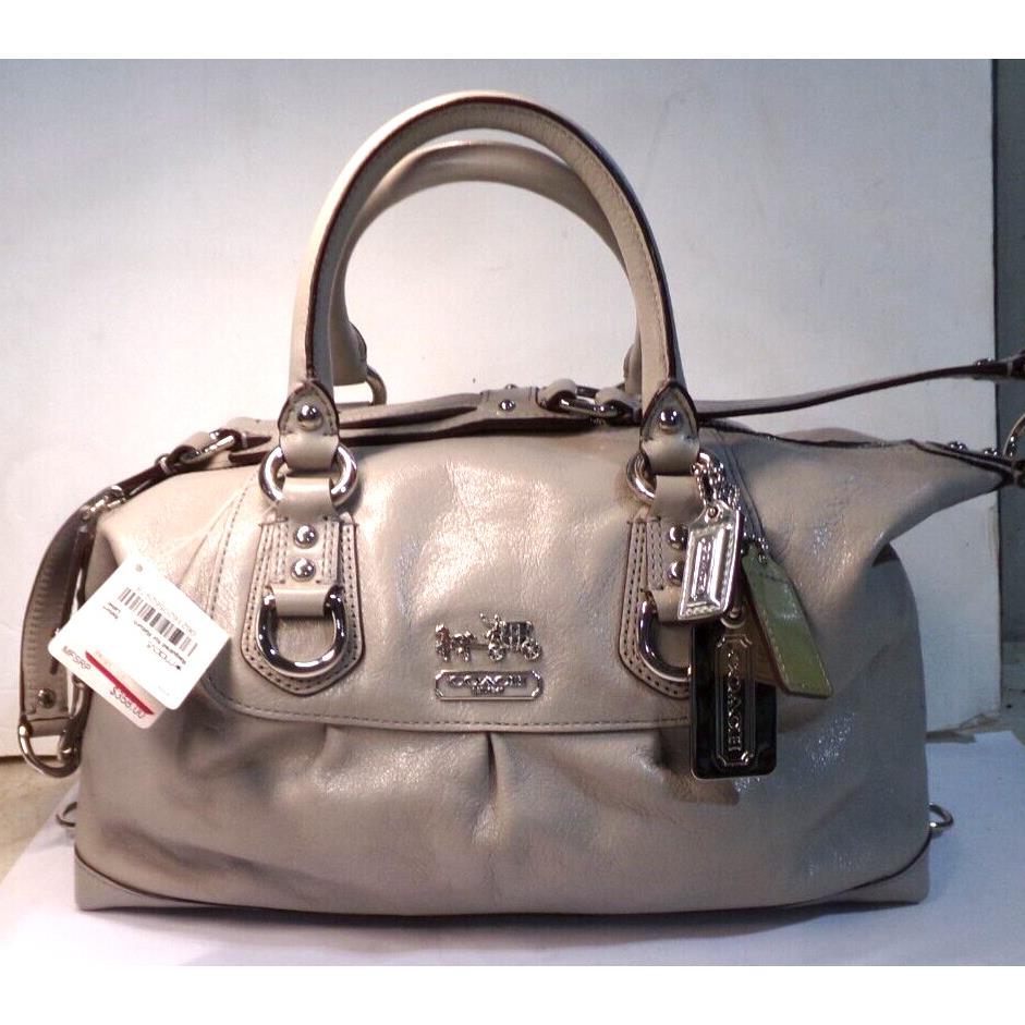 Coach Madison Sabrina Satchel Leather 12937 Shoulder Bag Light Gray Mfsrp