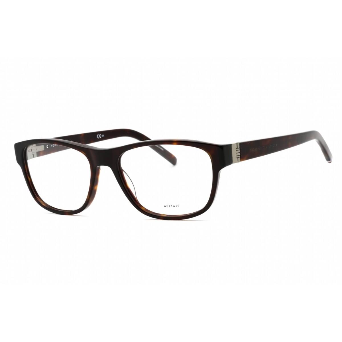 Tommy Hilfiger Men`s Eyeglasses Havana Plastic Rectangular Frame TH 1872 0086 00