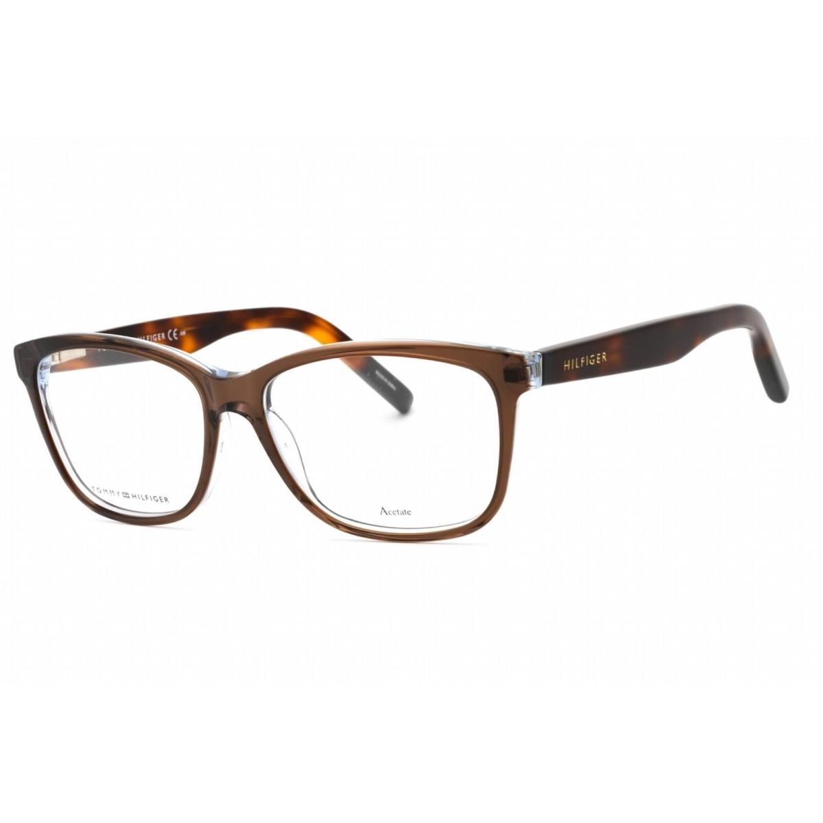 Tommy Hilfiger Women`s Eyeglasses Brown Azure Havana Rectangular TH 1191 0784 00