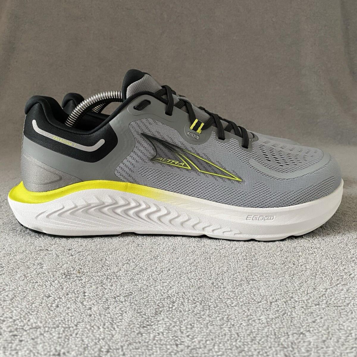 Altra Shoes Mens 10 Gray Lime Paradigm 7 Zero Drop Running Sneakers AL082C5232