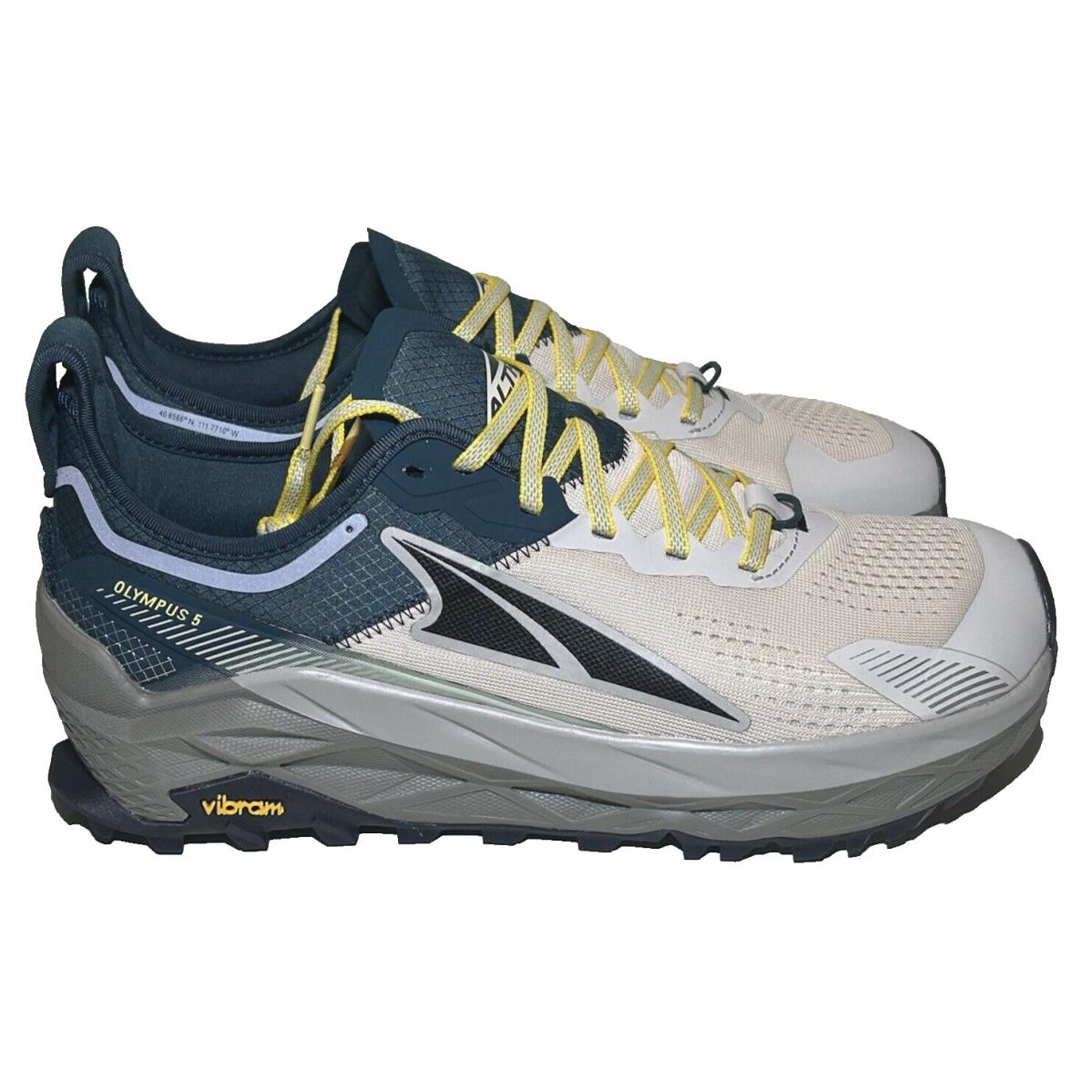 Altra Mens Size 10 Olympus 5 Trail Road Running Shoe Gray/teal Hiking Sneaker