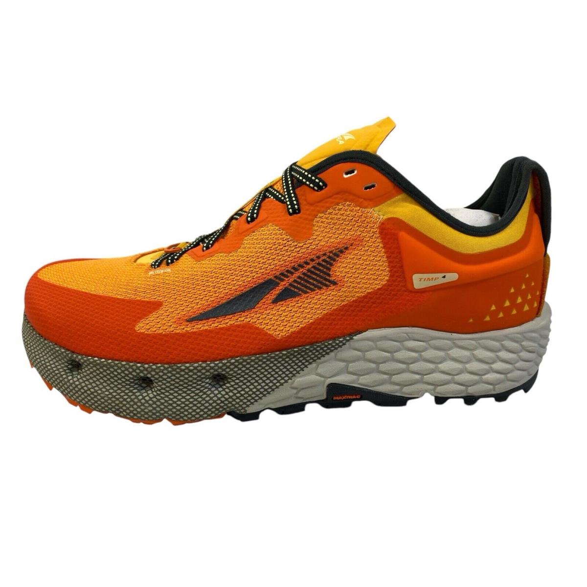 Altra Timp 4 Mens Trail Running Shoes Orange Size 10 All-terrain Outdoor Sports