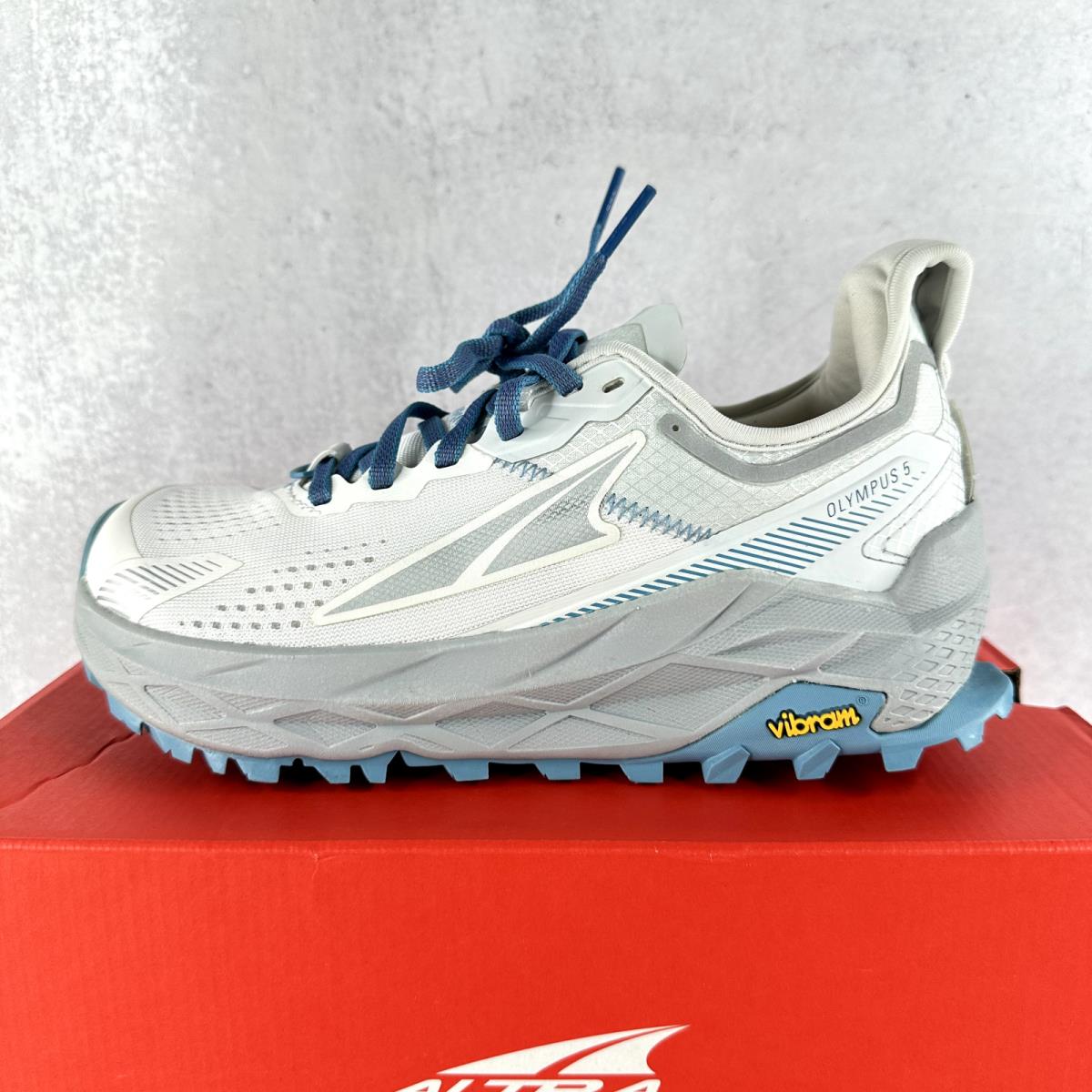 Altra Olympus 5 Women s 6.5 Running Shoes Gray White Blue Sneakers Athletic