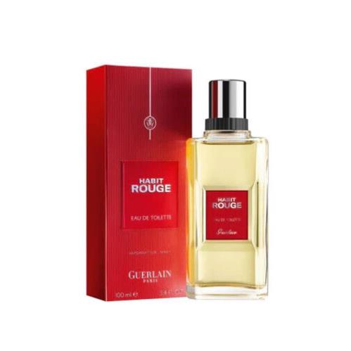 Guerlain Habit Rouge Eau DE Toilette Spray For Men - 3.3 OZ/100 ML - Rare