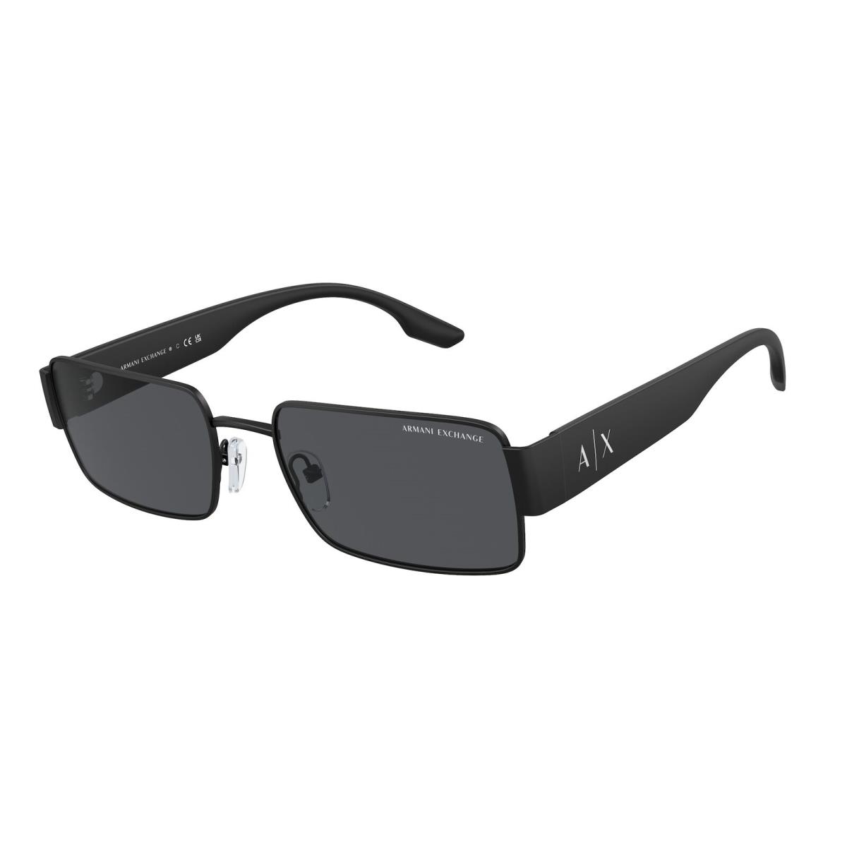 Armani Exchange AX2052S 600087 Matte Black Dark Grey 57 mm Men`s Sunglasses