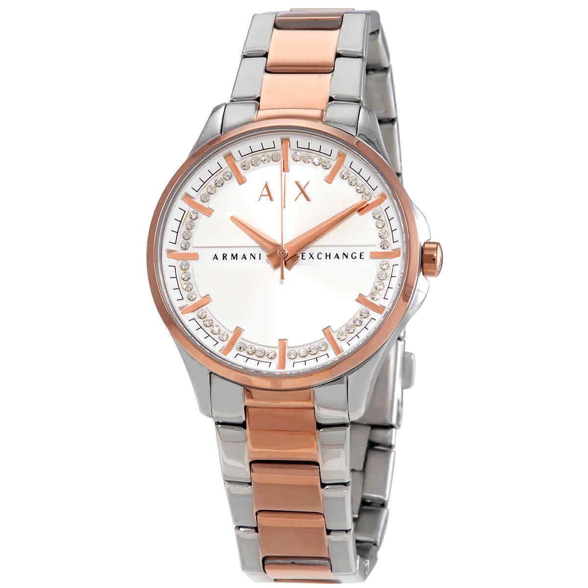 Armani Exchange Lady Hampton Quartz White Dial Two-tone Ladies Watch AX5258