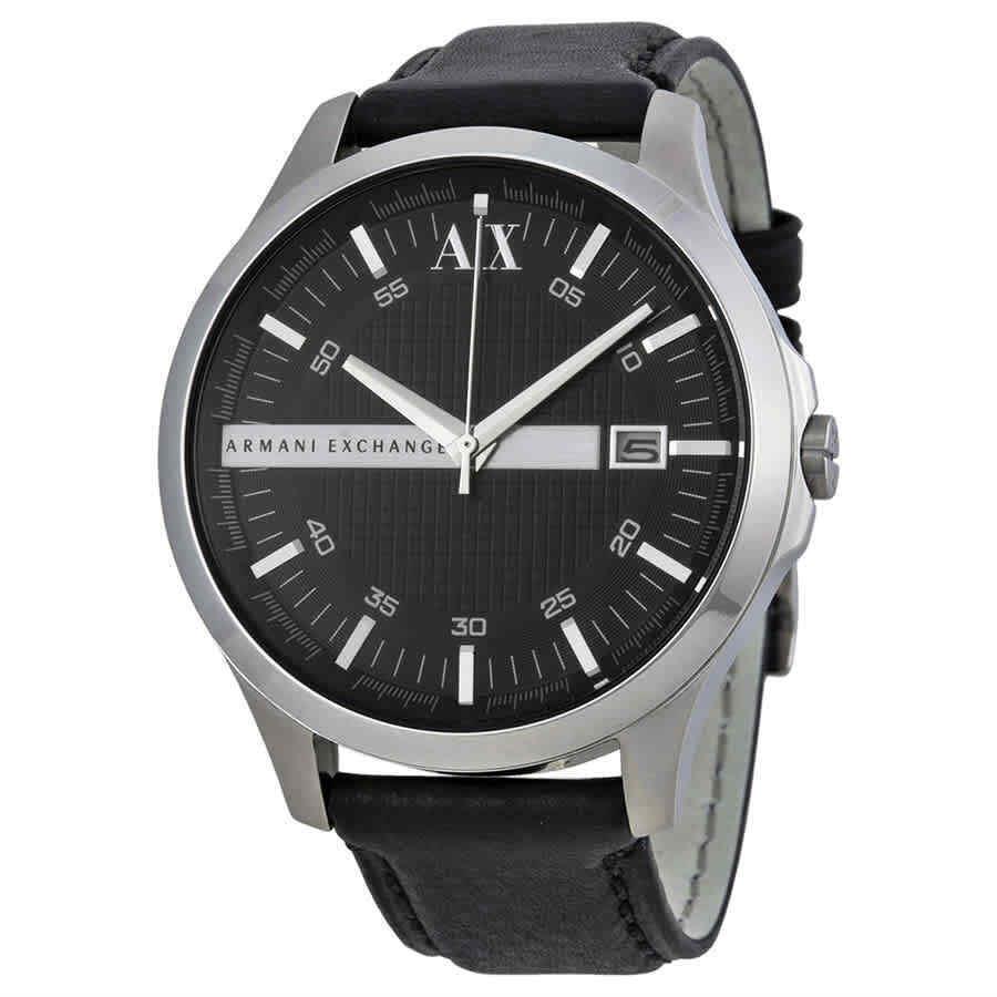 Armani AX Exchange Whitman Black Dial Black Leather Men`s Watch AX2101