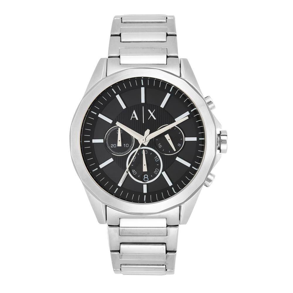 A X Armani Exchange Mens Chronograph Stainless Watch Color Silver/black AX2600
