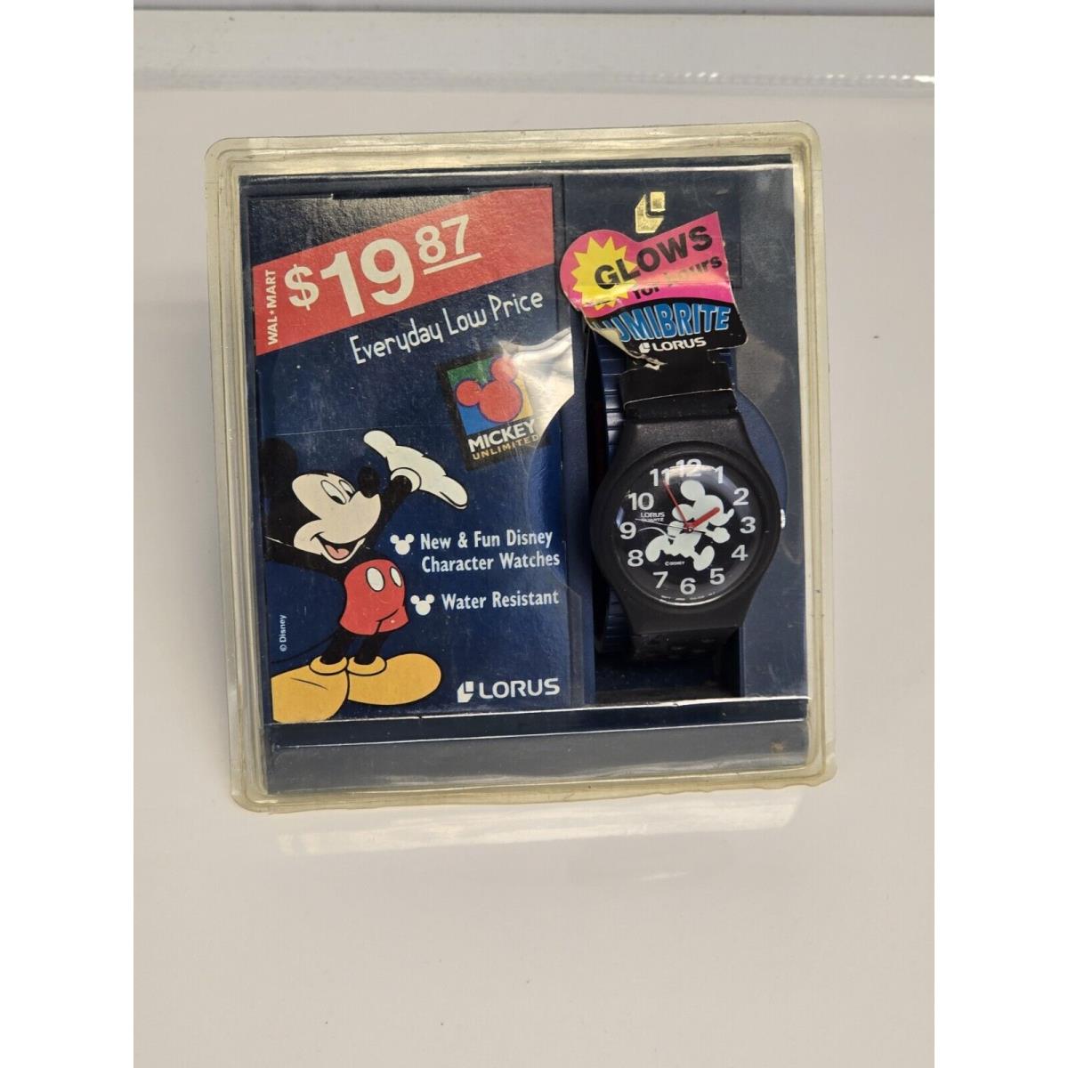 Lorus Disney Mickey Mouse Glow in The Dark Watch In Package Nos Rare