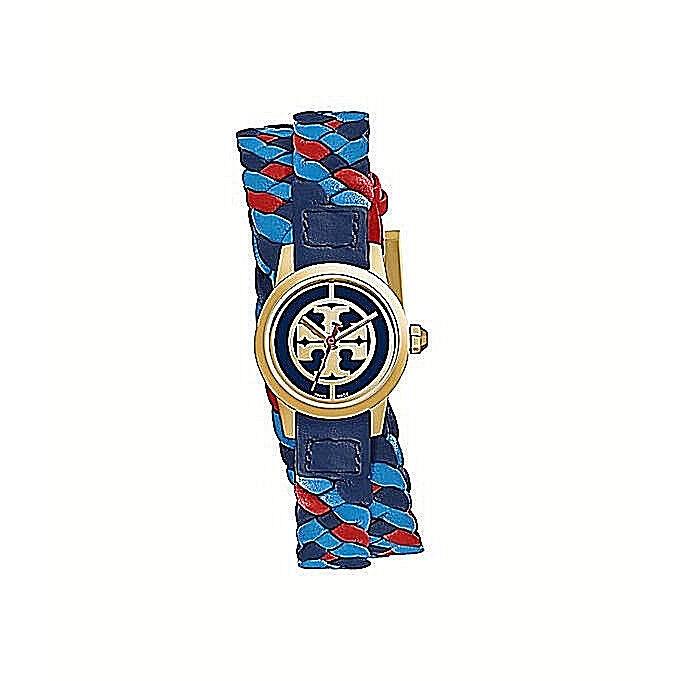 Tory Burch Women`s Gold Watch Double Wrap Leather Mini Reva TRB4033
