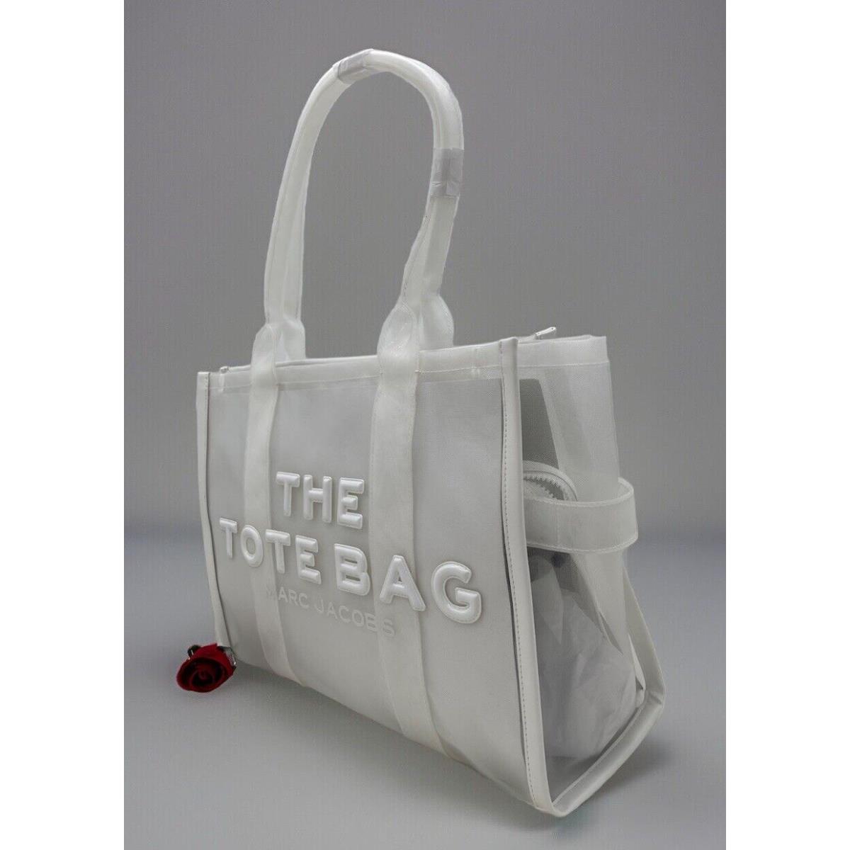 Marc Jacobs Women s The Large Logo Zip Top Mesh Tote In White