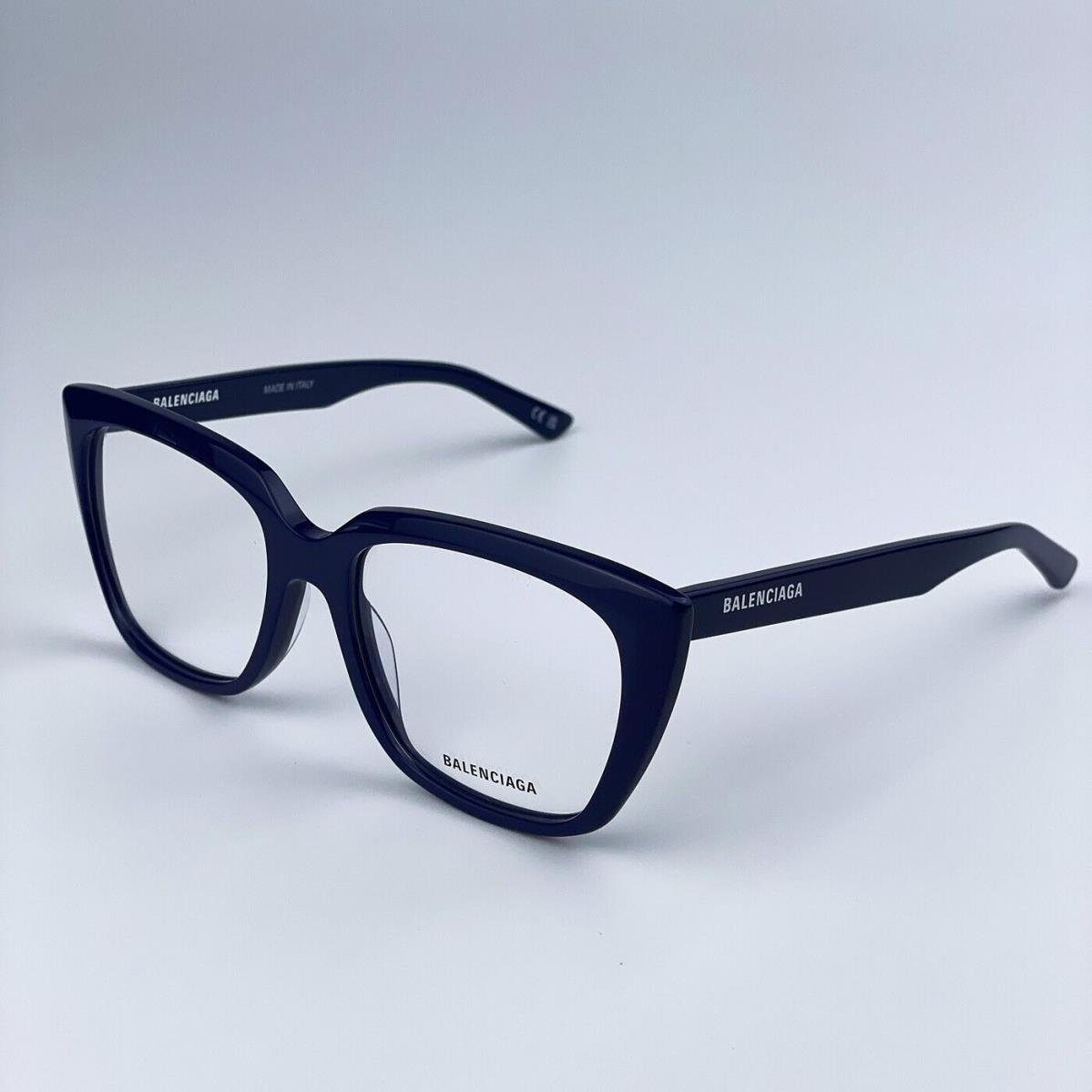 Balenciaga BB0062O 006 Dark Blue Logo Square Women Eyeglasses