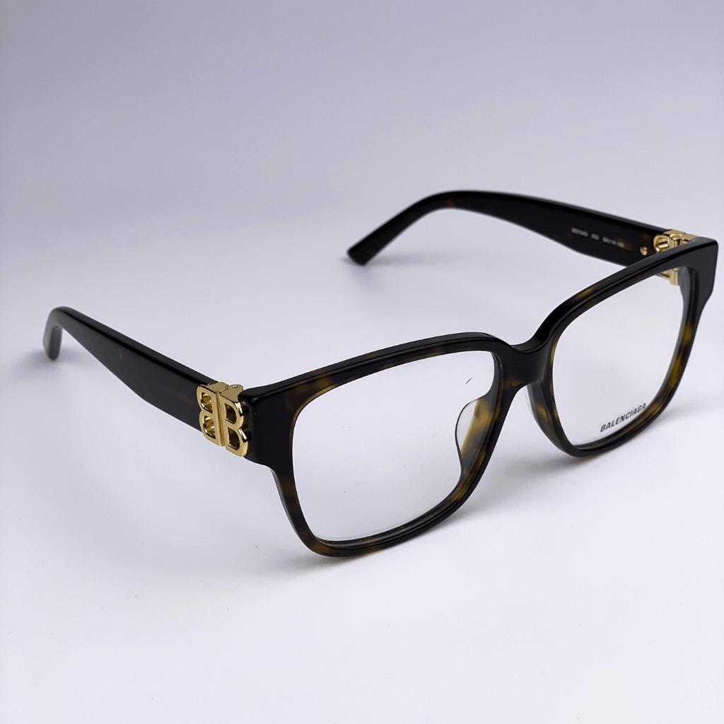 Balenciaga Everyday BB0104O 002 Havana Gold Square Women Eyeglasses