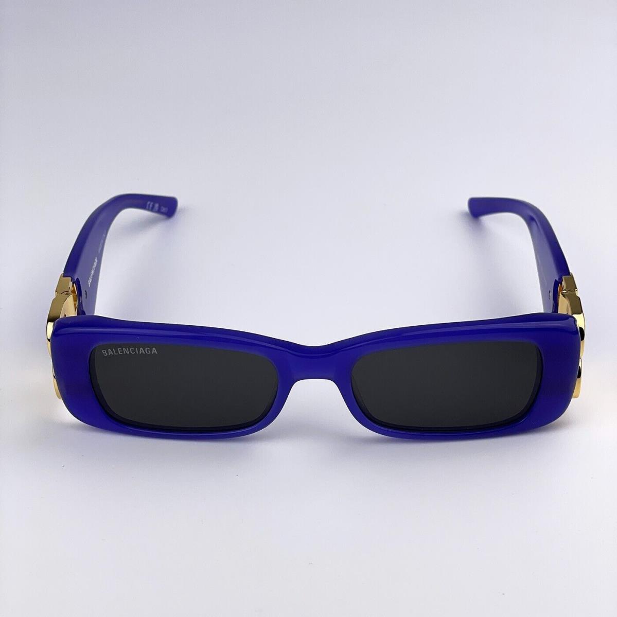 Balenciaga BB0096S 004 Violet Gold Grey Rectangle Unisex Sunglasses