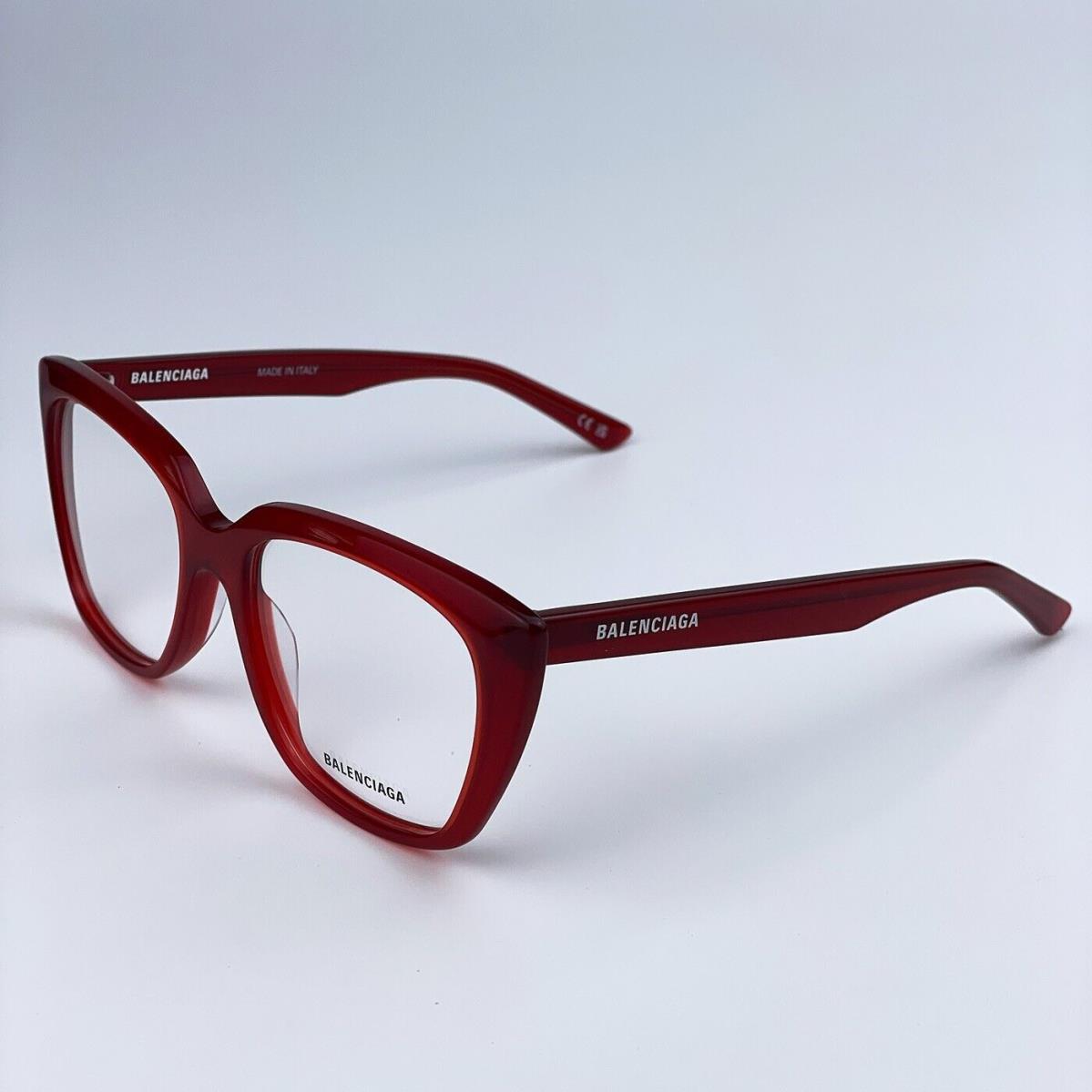 Balenciaga BB0062O 004 Red Logo Square Women Eyeglasses