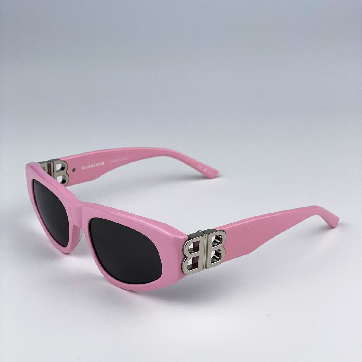 Balenciaga BB0095S 013 Light Pink Silver Grey Cat Eye Unisex Sunglasses