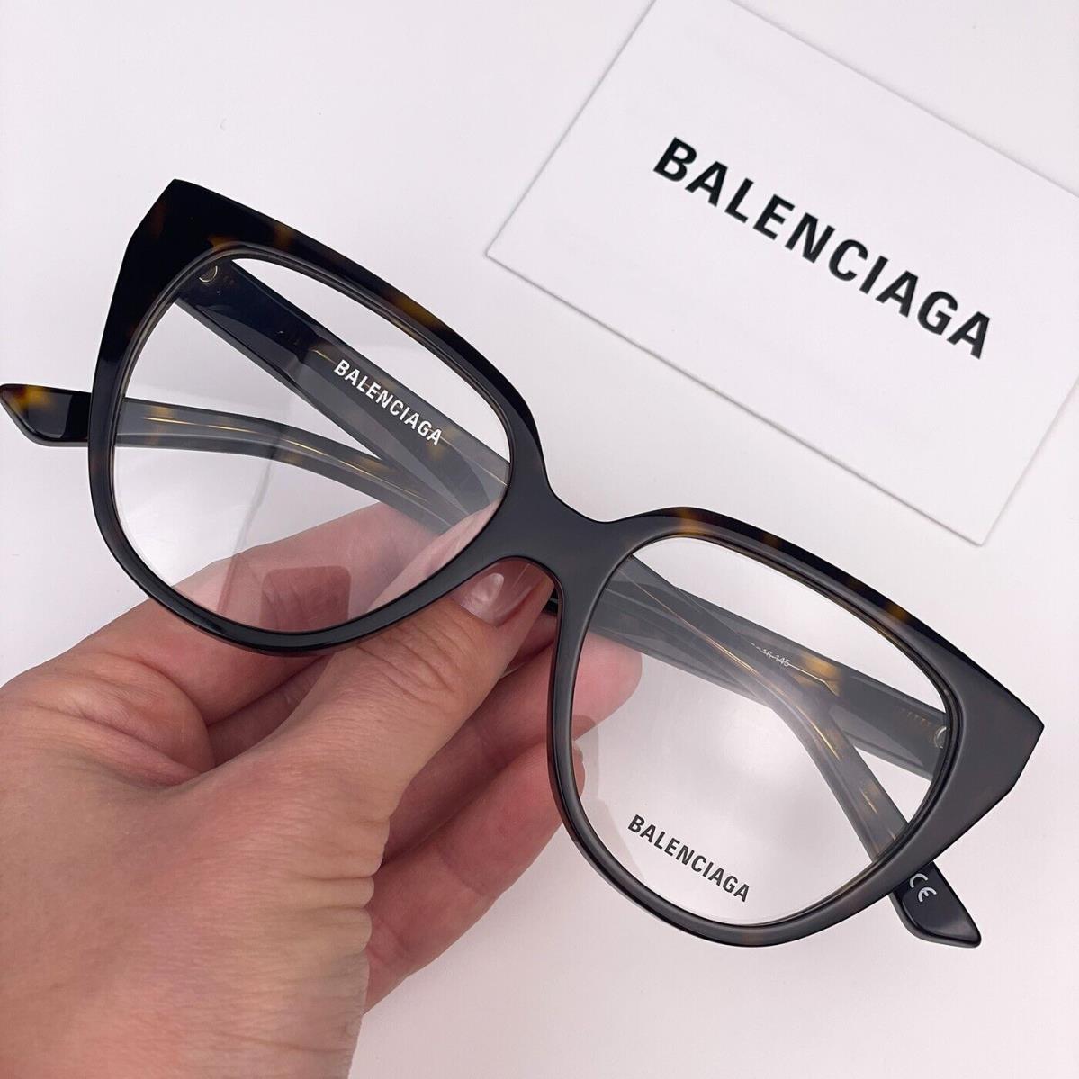 Balenciaga Everyday BB0129O 005 Dark Havana Cat Eye Women Eyeglasses