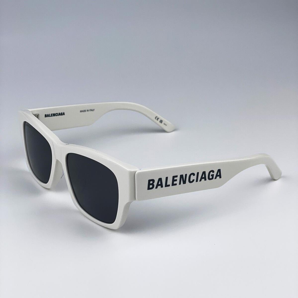 Balenciaga BB0262SA 003 White Grey Square Unisex Sunglasses