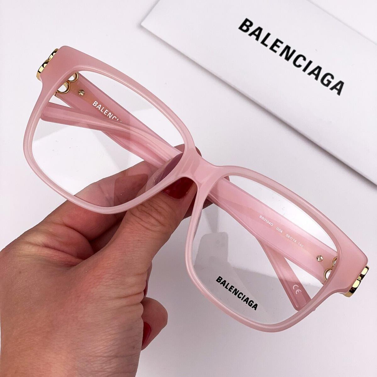 Balenciaga Everyday BB0104O 004 Pink Gold Demo Square Women Eyeglasses