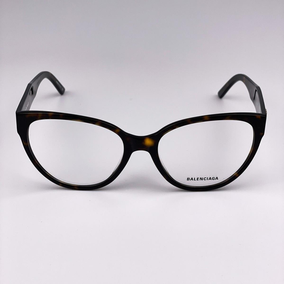 Balenciaga Everyday BB0064O 002 Havana Gold Cat Eye Women Eyeglasses