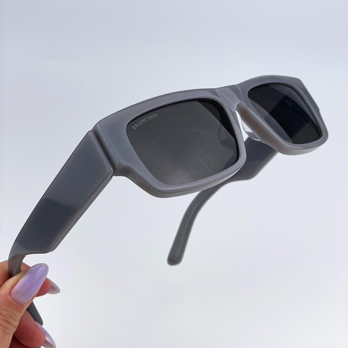 Balenciaga BB0261SA 004 Grey Grey Rectangle Unisex Sunglasses