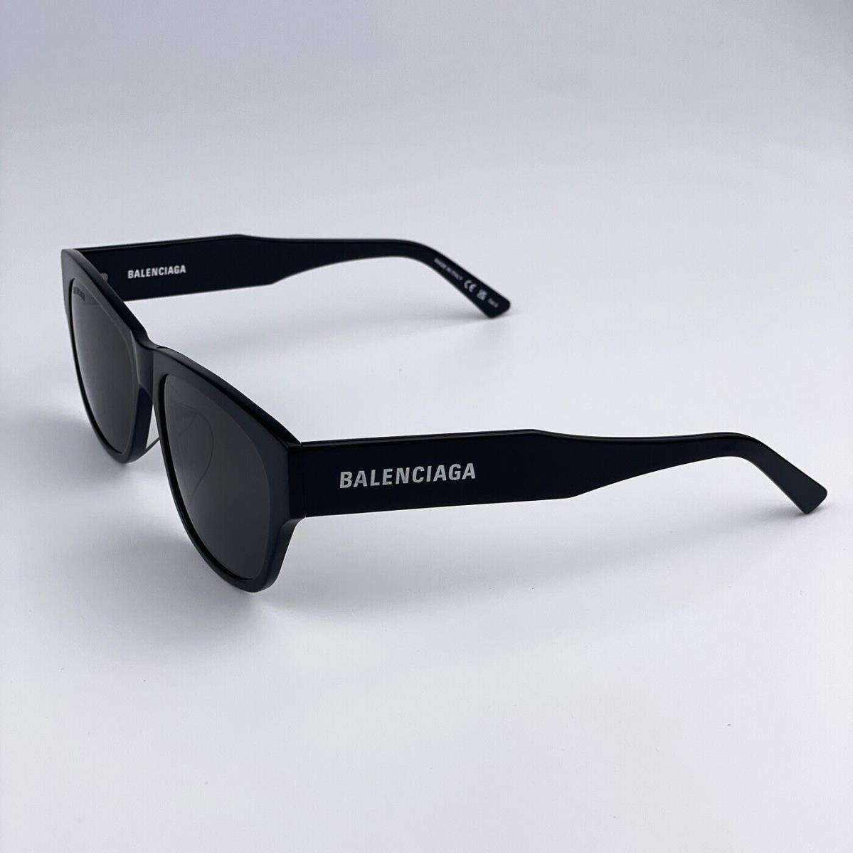 Balenciaga BB0164S Everyday 001 Black Gray Square Unisex Sunglasses