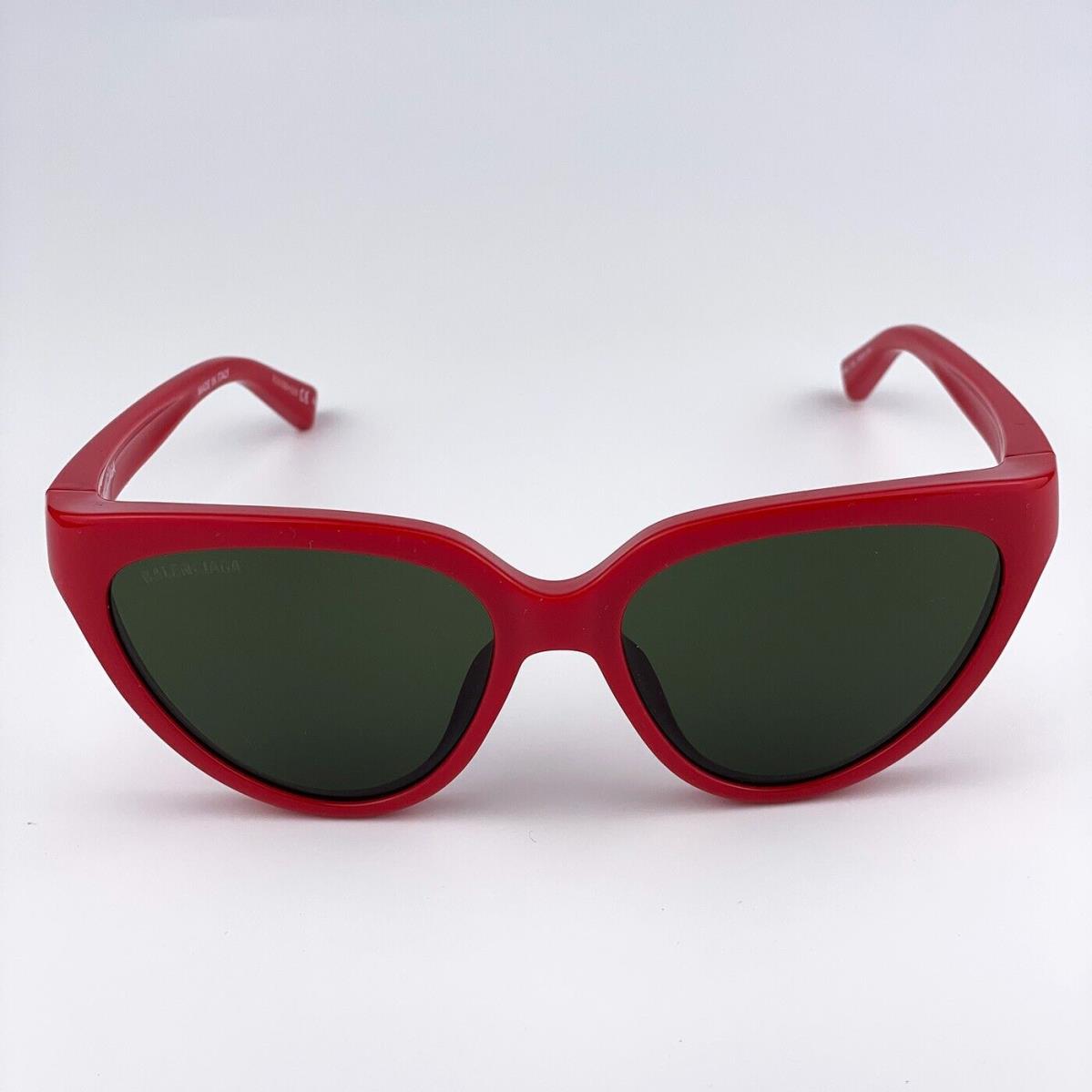 Balenciaga BB0149S 004 Red Dark Green Cat Eye Women Sunglasses