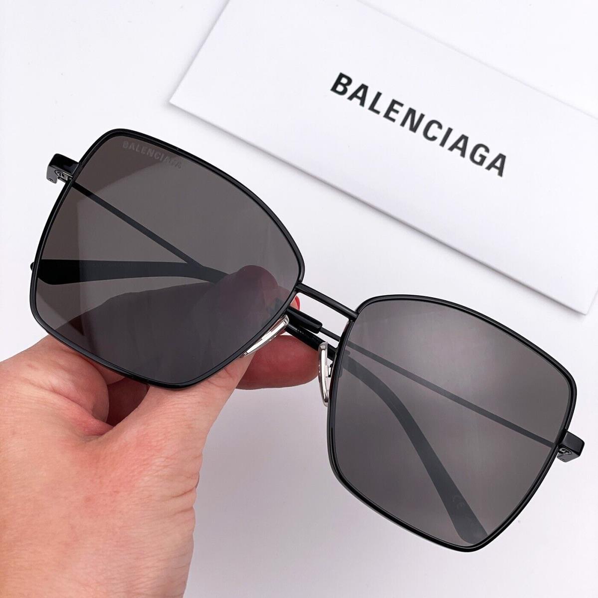 Balenciaga BB0196SA 001 Black Grey Butterfly Metal Women Sunglasses