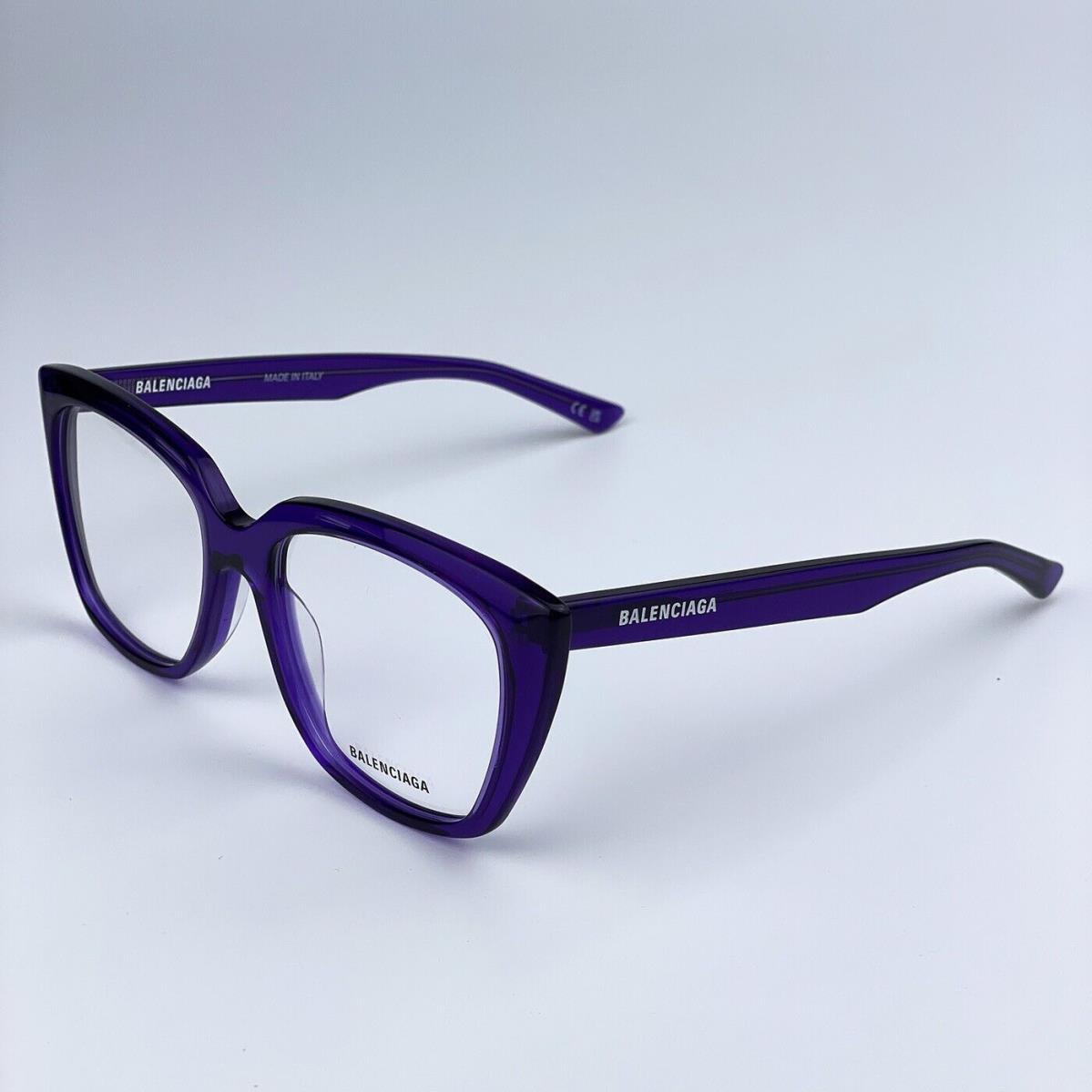 Balenciaga BB0062O 003 Violet Logo Square Women Eyeglasses