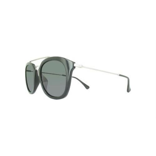Calvin Klein Women`s Round Sunglasses Grey Lens Glossy Black FRAMECK3195S