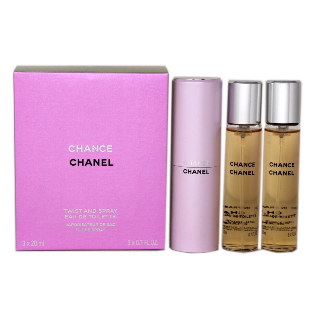 Chanel Chance Twist and Spray Eau DE Toilette Purse Spray 3x20 ML/3x0.7 Fl.oz