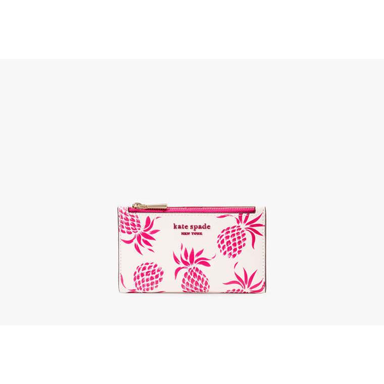 Kate Spade New York Morgan Pineapple Embossed Small Slim Bifold Wallet