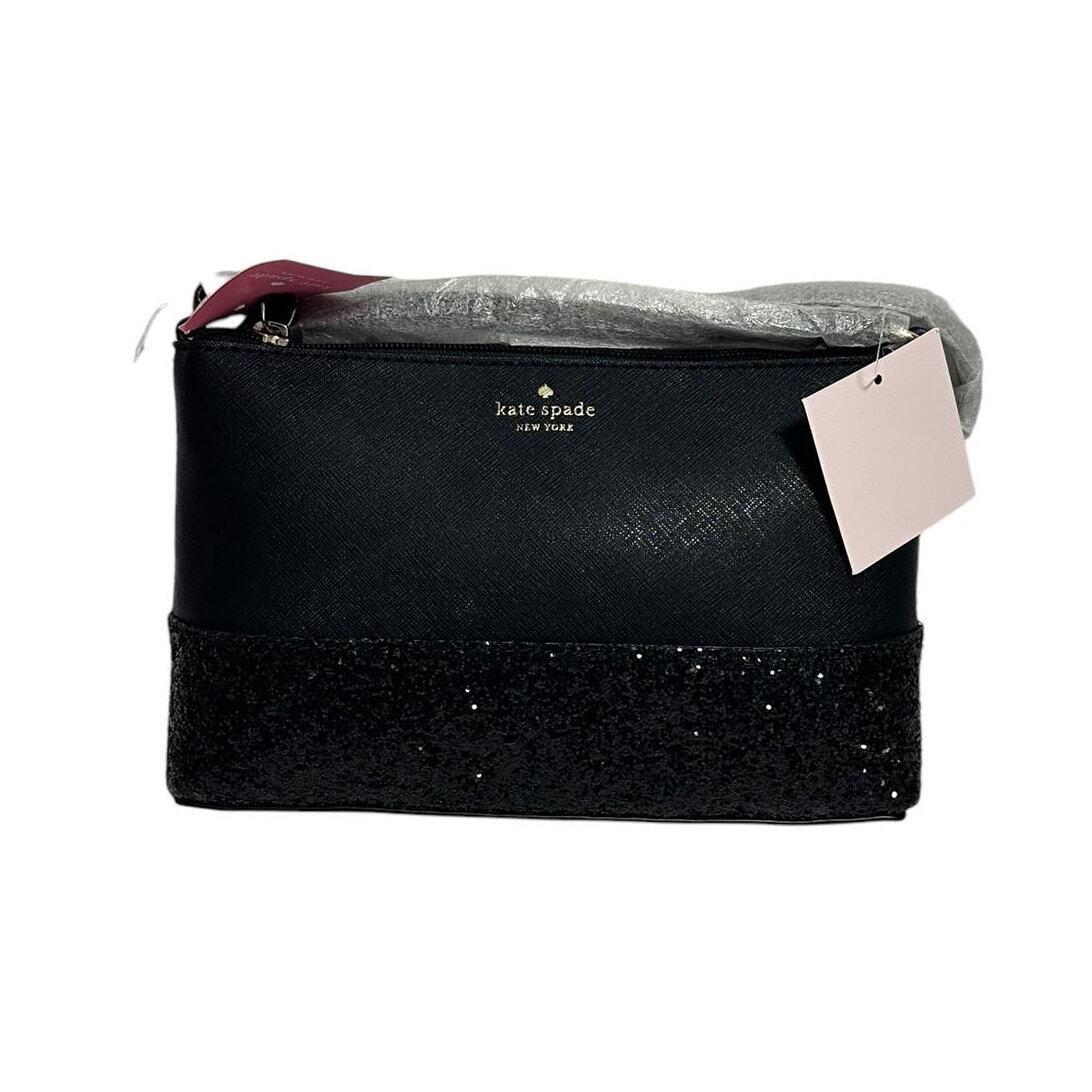 Kate Spade Greta Court Glitter Ramey Crossbody Bag Black