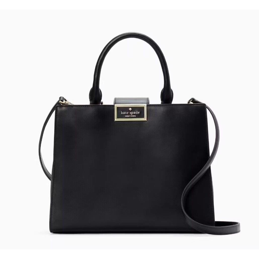 499 New Kate Spade Reegan Smooth Leather Satchel Black