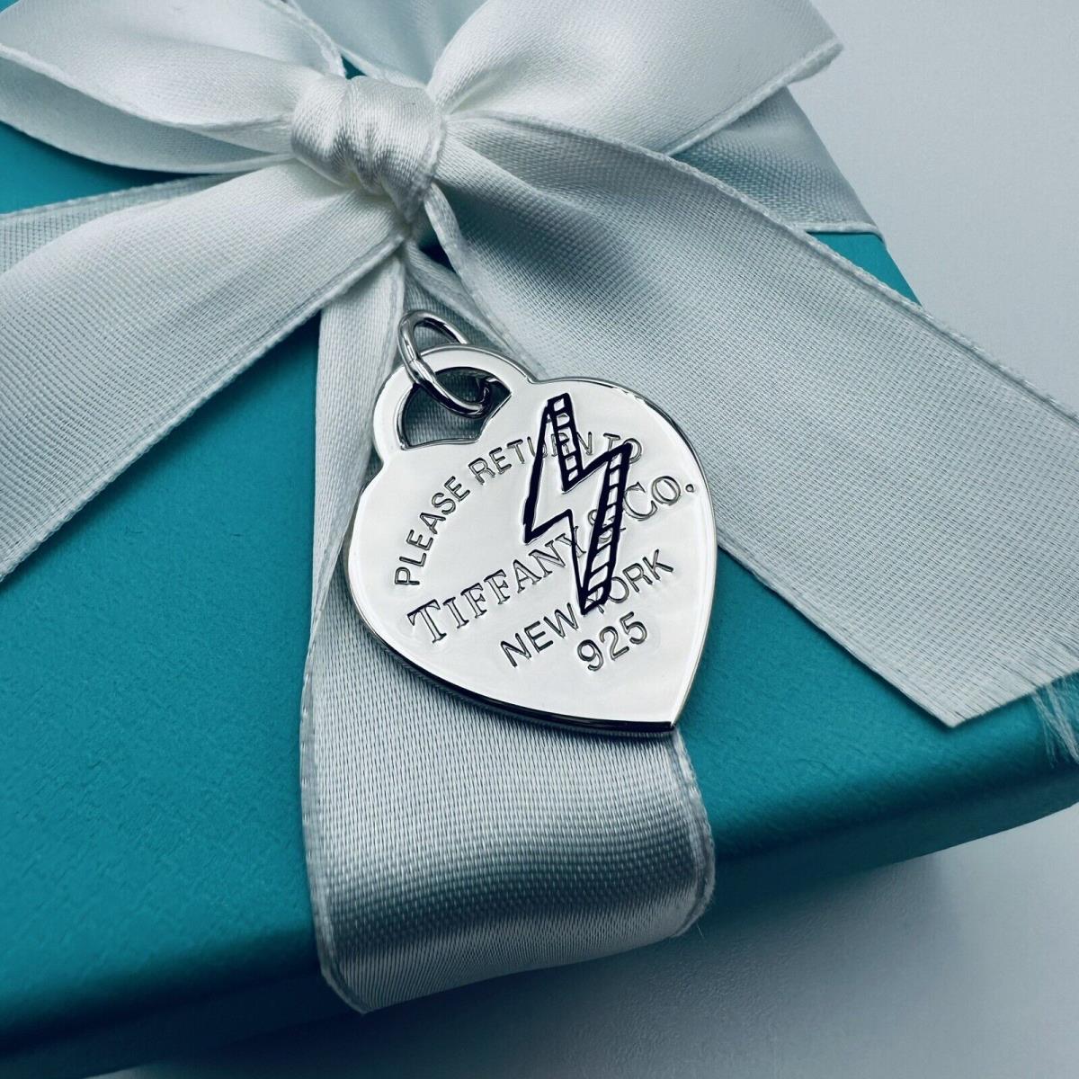 Tiffany Co. Return To Lighting Bolt Heart Charm with Packaging Retired