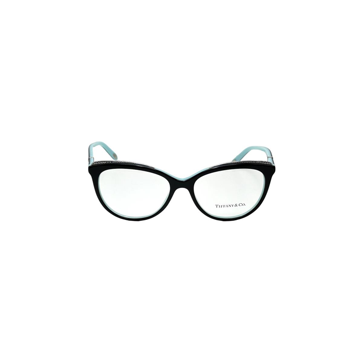 Tiffany Co Designer Cat Eye Eyeglass Frames Black on Blue / Demo Lens TF2147