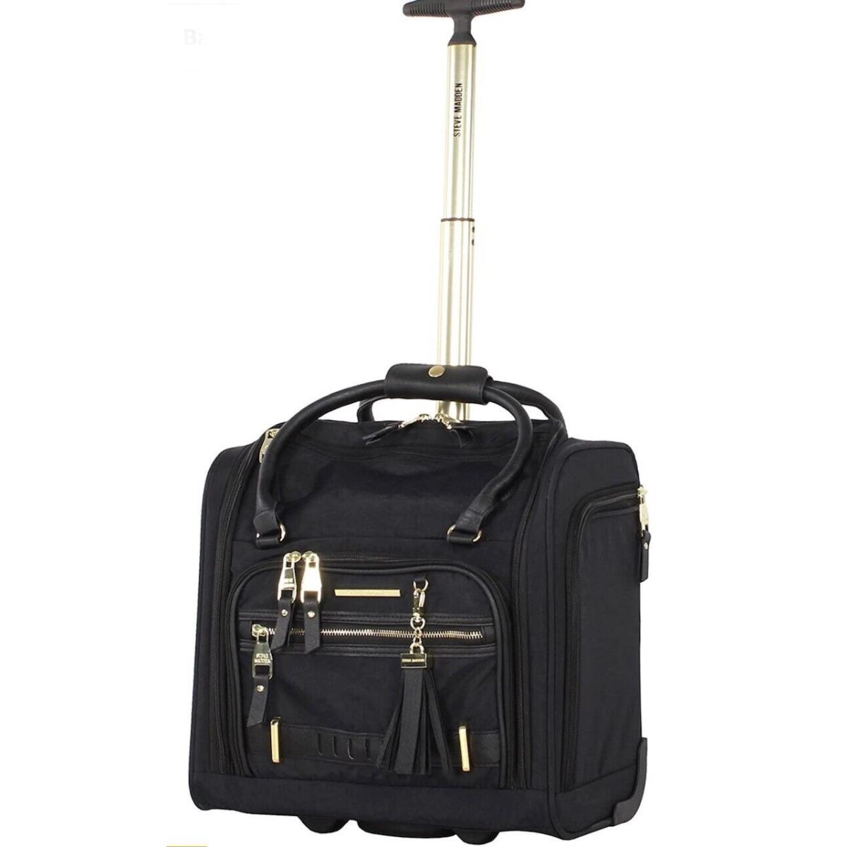 Steve Madden Underseat Wheeled Bag 15 Carryon Black Peek A Boo