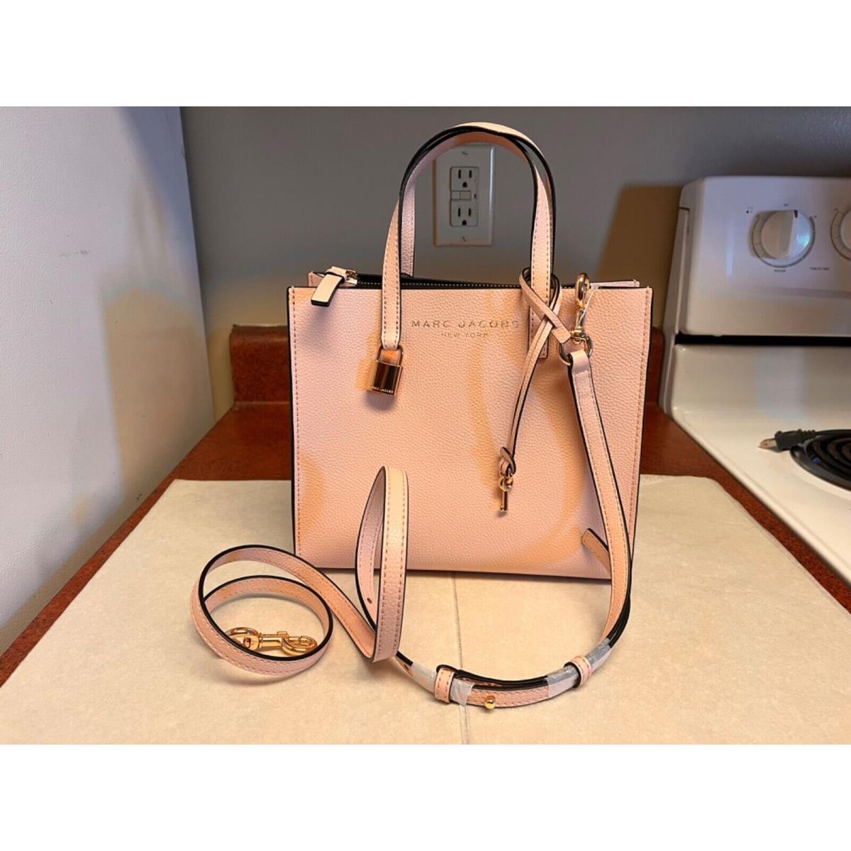 Marc Jacobs Mini Grind Coated Leather Tote Peach Whip Retail