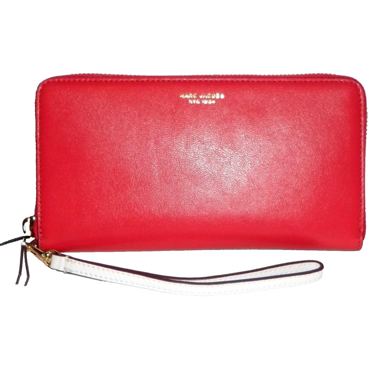 Marc Jacobs True Red Multi Leather Zip-around Wallet Wristlet