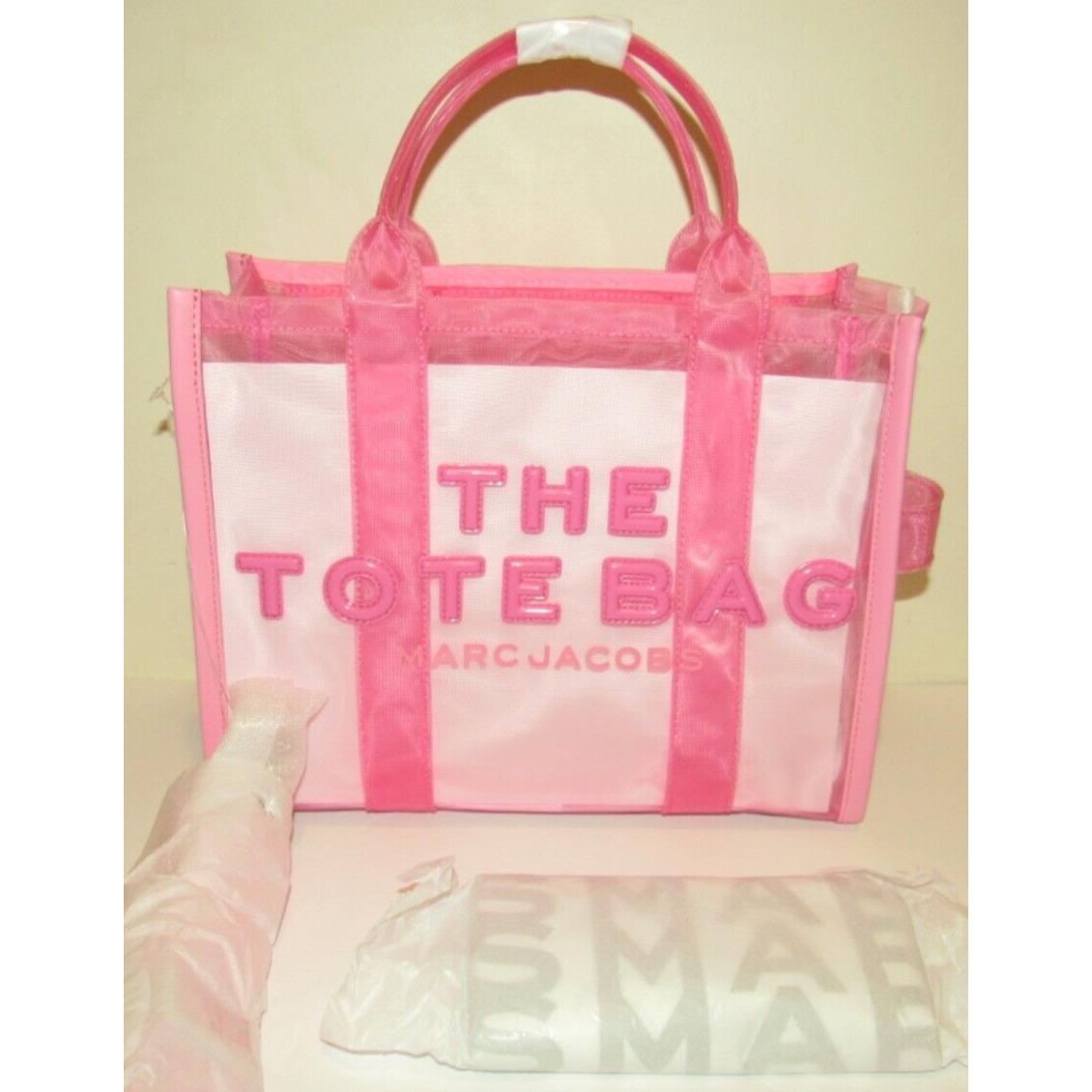 Marc Jacobs The Tote Bag Medium Candy Pink Mesh Traveler Tote Handbag