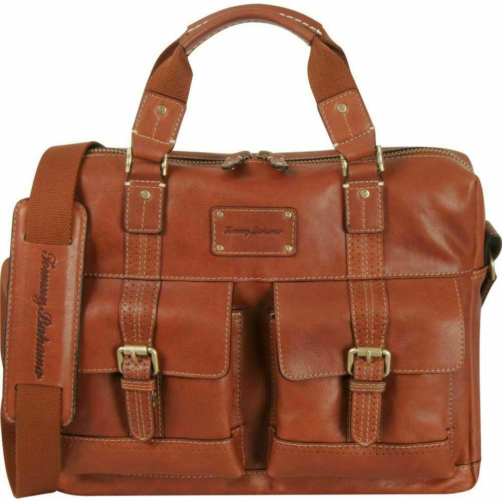 Tommy Bahama Back 9 Leather Briefcase / Messenger Bag Flash Laptop