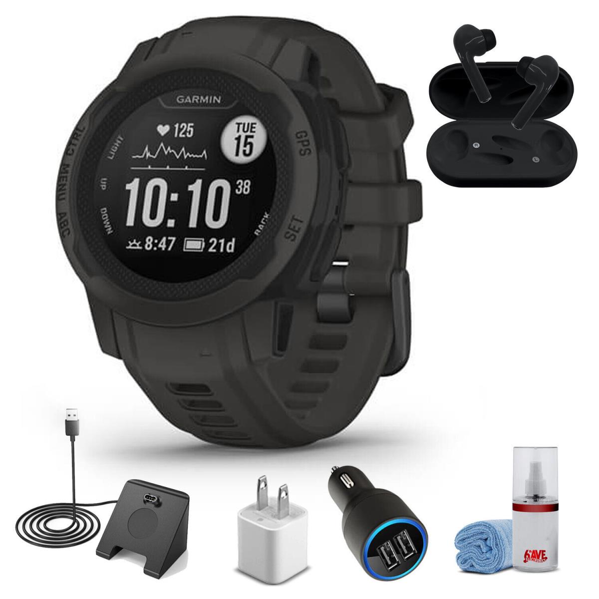 Garmin Instinct 2S - Standard Edition-graphite with Deluxe Accessory Kit