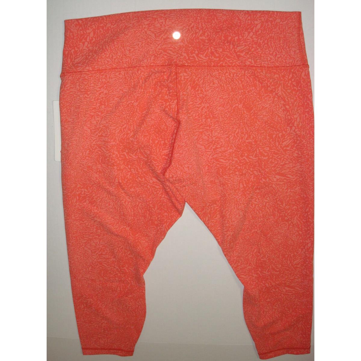 Lululemon Leggings 16 HR 25 Wunder Train Crunch Warm Coral Orange Gym