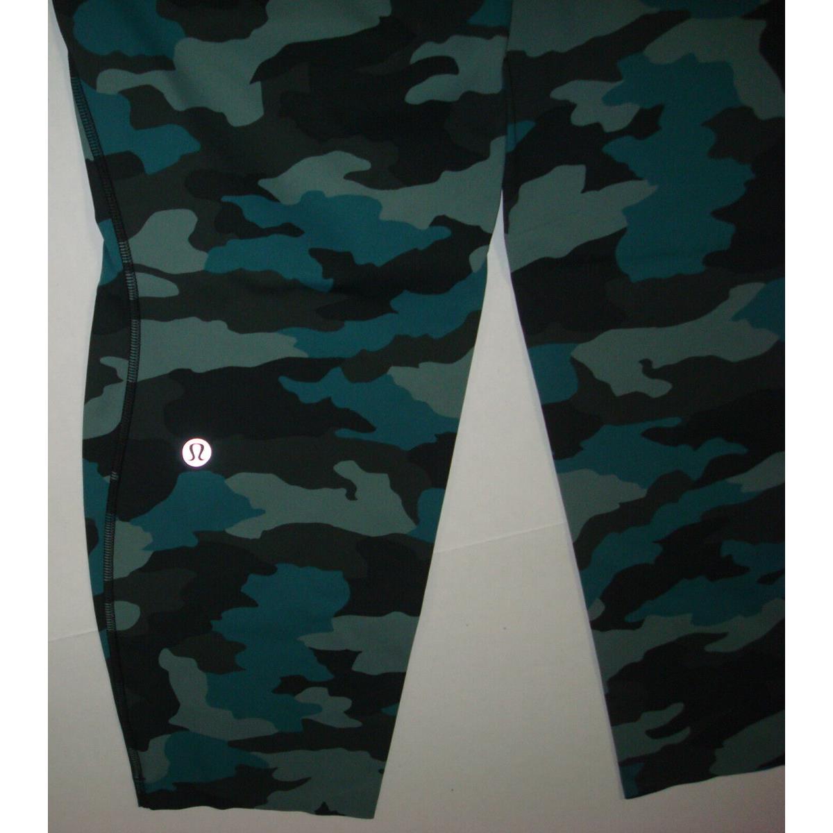 Lululemon Base Pace Leggings 16 HR 25 Womens Camo Tidewater Teal Black