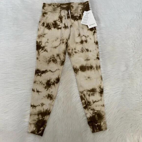 Wtag-lululemon Brown/cream Dye Warm Down Joggers 4