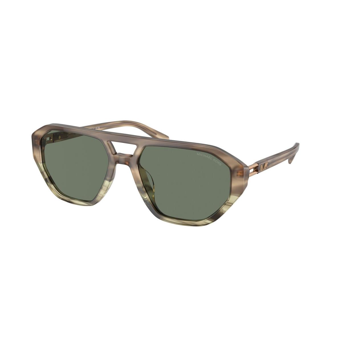 Michael Kors MK2219U 39633H Zurich Olive Tortoise Green 57 mm Men`s Sunglasses