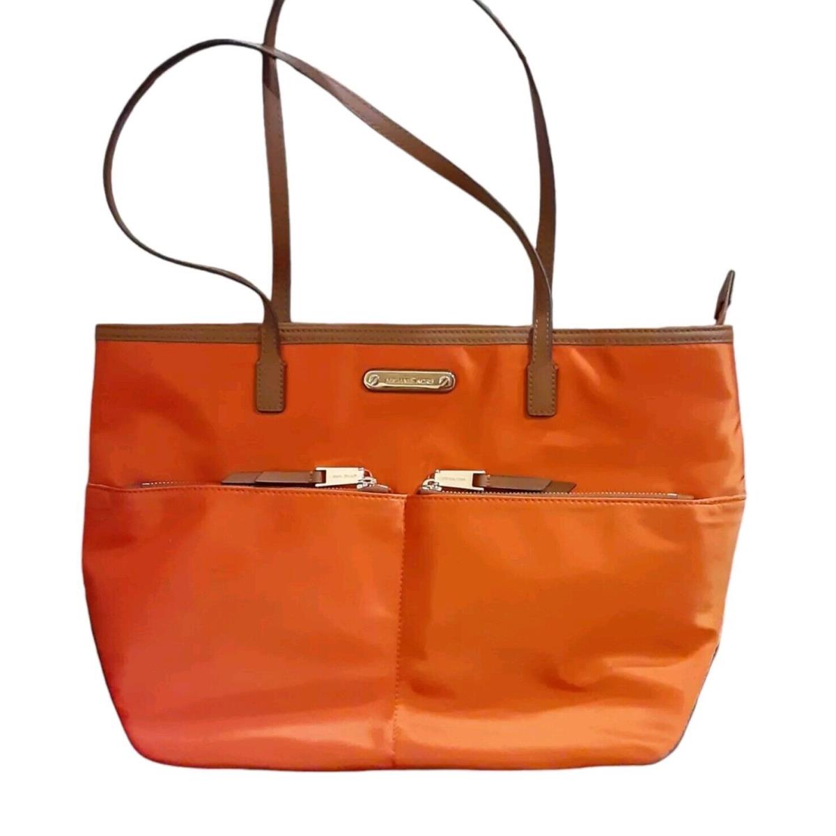 Michael Kors Metallic Orange Leather Women s Large Shoulder Bag Tote Purse