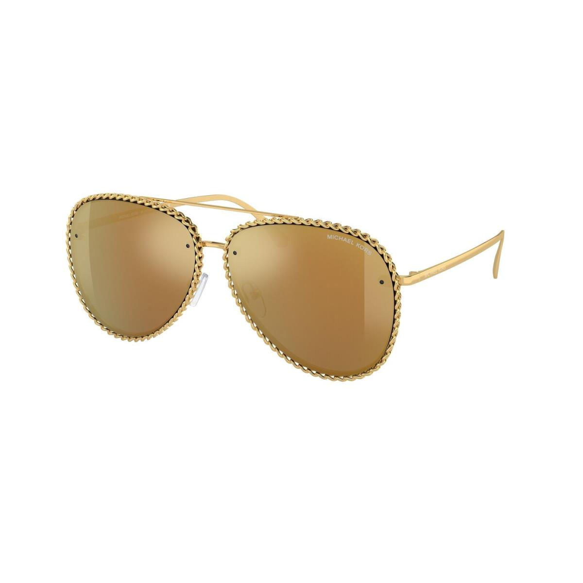 Michael Kors MK1147 18967P Portofino Yellow Gold Mirror 59 mm Women`s Sunglasses