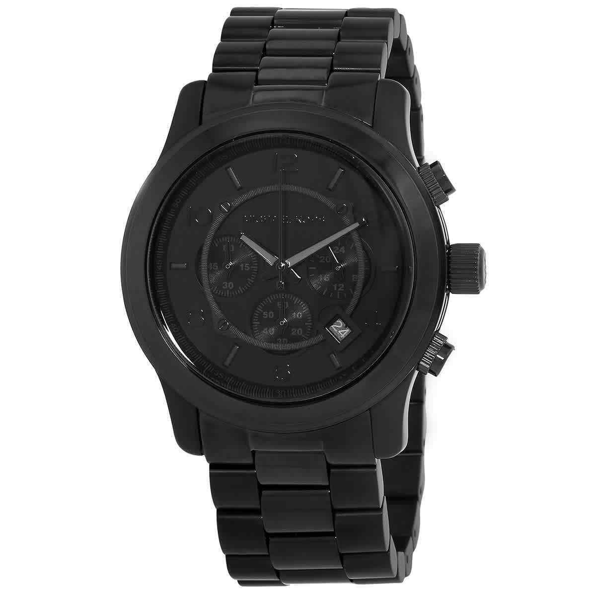 Michael Kors Oversized Runway Chronograph Quartz Black Dial Men`s Watch MK9073