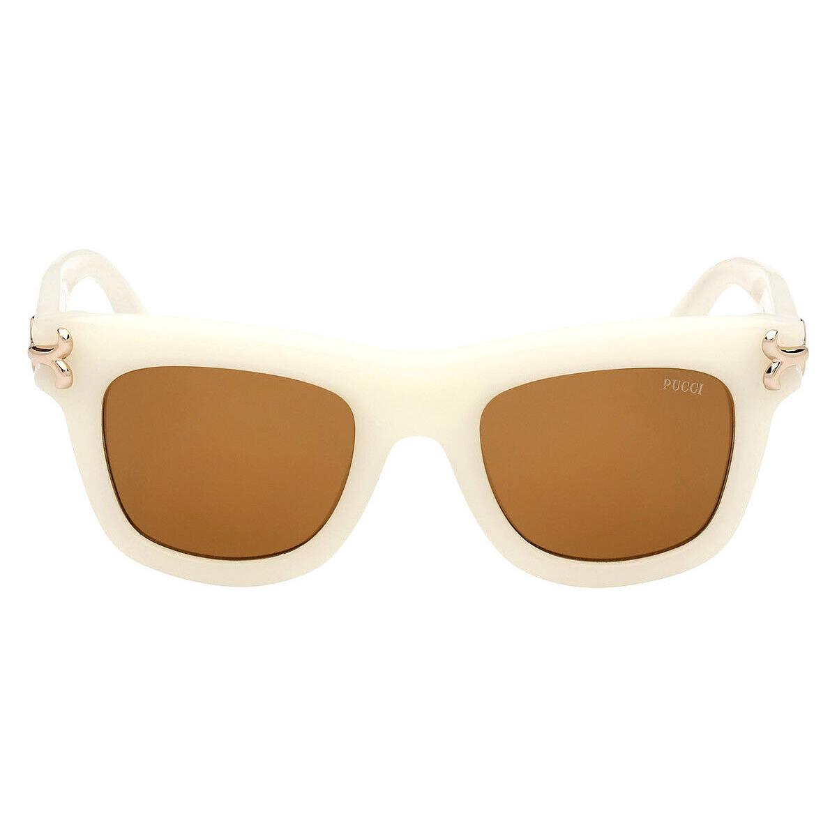 Emilio Pucci EP0222 Sunglasses Women Shiny White 50mm